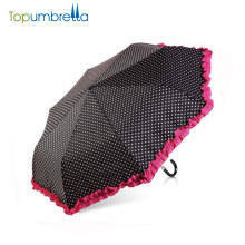 Fashional 3 folding woman pontos bonitos guarda-chuva